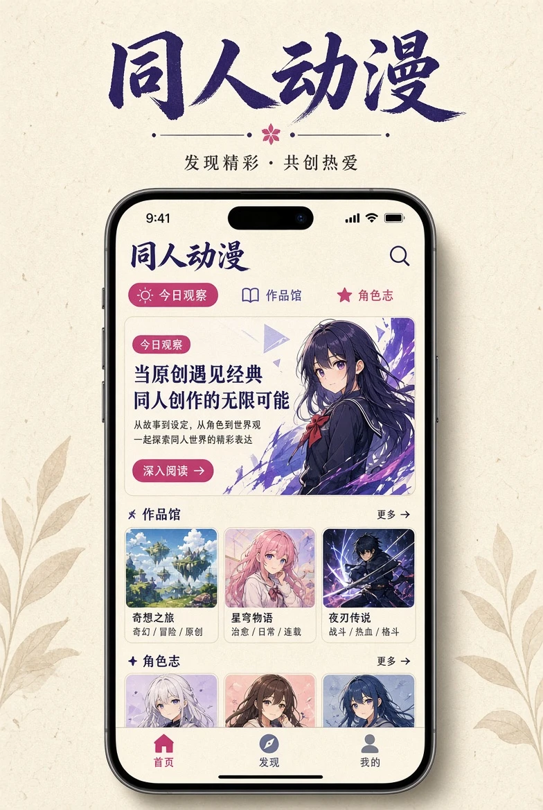 同人动漫移动阅读界面
